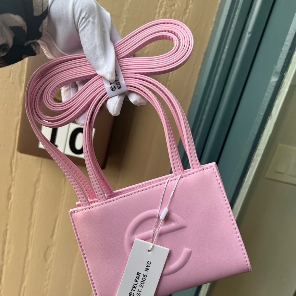Brand new 100% authentic Telfar Small Pink Shopping Bag-3 - Picture 1 of 6